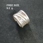 FINE SOLID SILVER RING FIXED SIZE VINTAGE 9g WELLE DOUBLE ROLL BAND #RR090