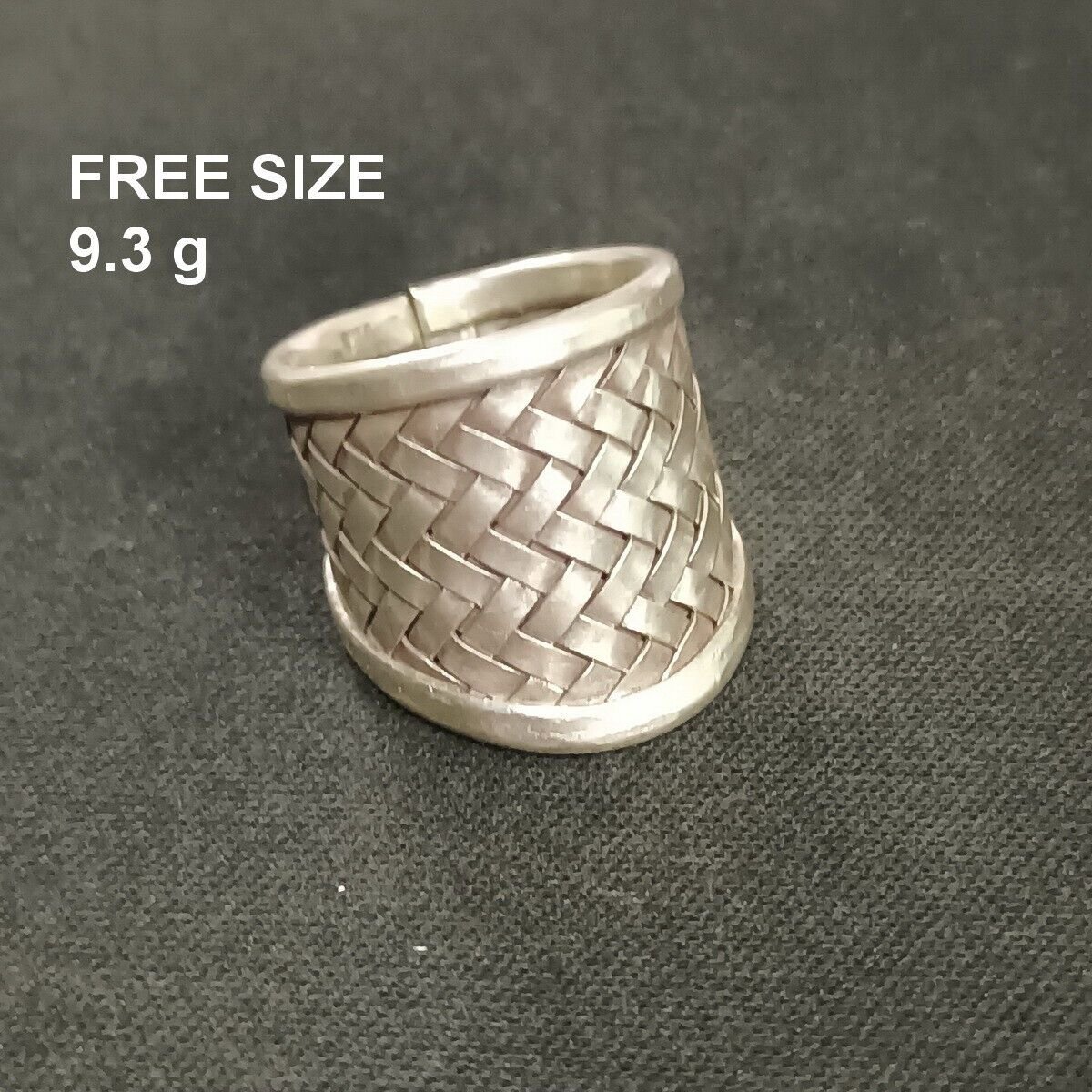FINE SOLID SILVER RING FIXED SIZE VINTAGE 9g BOTTOM CUT WELLE BAND #RR094