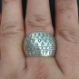 FINE SOLID SILVER RING ADJUSTABLE SIZE VINTAGE 7g EMBOSSED BAND #RR027