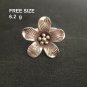FINE SOLID SILVER RING FIXED SIZE VINTAGE 6g 3D TUBEROSE FLOWER BAND #RR072