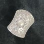 FINE SOLID SILVER RING FIXED SIZE VINTAGE 8g EMBOSSED CENTER BAND #RR088