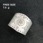 FINE SOLID SILVER RING FIXED SIZE VINTAGE 7g PODDUANG ENGRAVED BAND #RR061