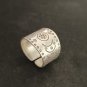 FINE SOLID SILVER RING FIXED SIZE VINTAGE 7g PODDUANG ENGRAVED BAND #RR061