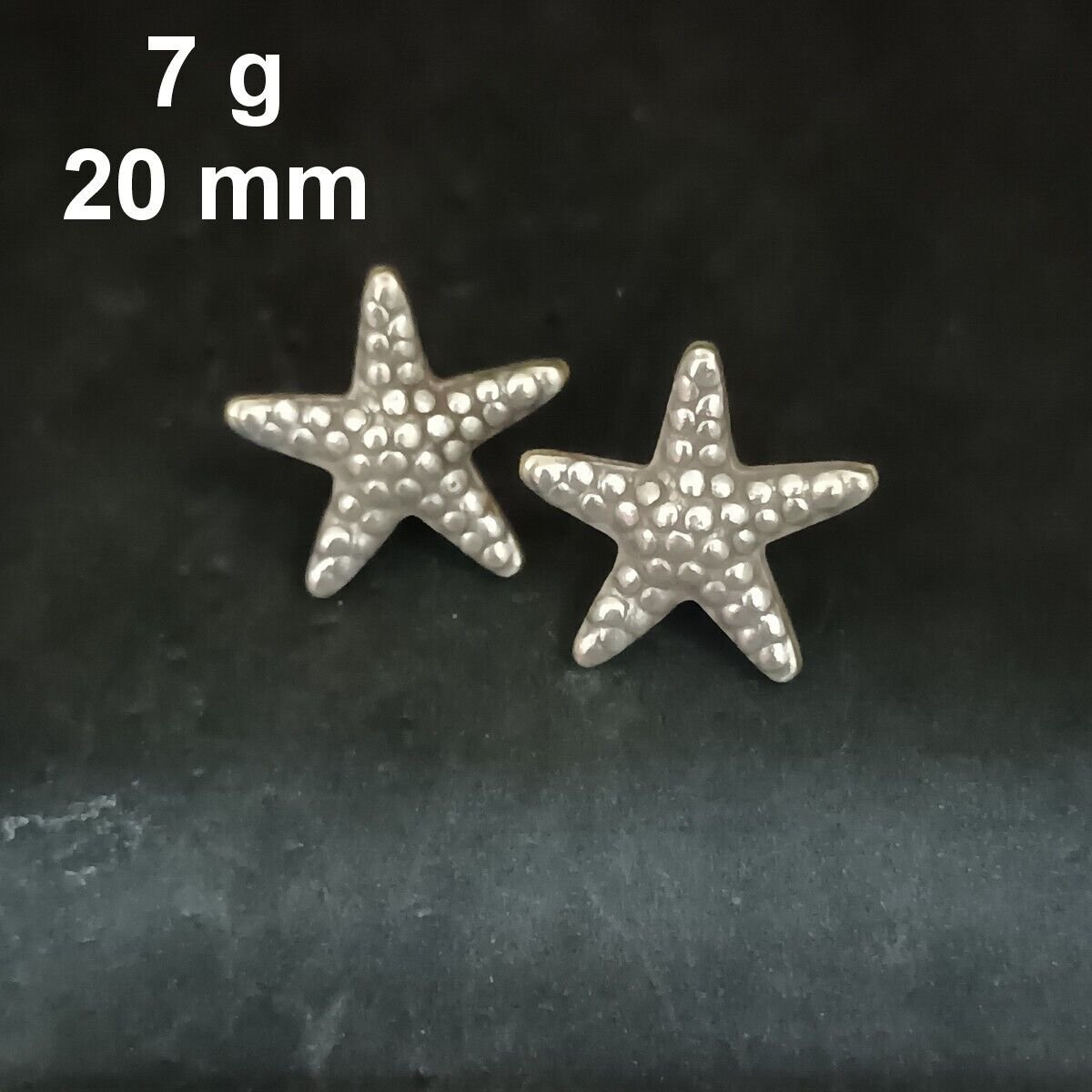 FINE SILVER EARRINGS CRAFT VINTAGE DANGLES 7g MINI STUD Unique STARFISH #RE182