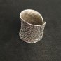 FINE SOLID SILVER RING FIXED SIZE VINTAGE 6g HAMMERED MULTI DOTS BAND #RR059