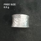 FINE SOLID SILVER RING FIXED SIZE VINTAGE 6g SIMPLE HAMMERED BAND #RR062