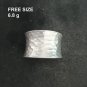 FINE SOLID SILVER RING FIXED SIZE VINTAGE 6g SIMPLE HAMMERED BAND #RR062