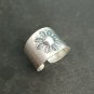FINE SOLID SILVER RING ADJUSTABLE SIZE VINTAGE 6g SIMPLE FLOWER ENGRAVED #RR041