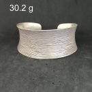 FINE SILVER BRACELET BANGLE CRAFT CUFF polished Textured #RE04
