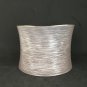 FINE SILVER BRACELET BANGLE CRAFT CUFF Wide Matted #RE02