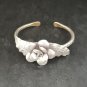 FINE SILVER BRACELET BANGLE CRAFT CUFF VINTAGE AFFORDABLE MINIMAL ROSE #RE12