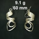 FINE SILVER EARRINGS SPIRAL CURLY FRIZZY ROLL NER110
