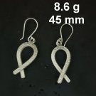 FINE SILVER EARRINGS SWEETY MINI ROUGH RIBBON CHARMS NER106