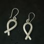 FINE SILVER EARRINGS SWEETY MINI ROUGH RIBBON CHARMS NER106