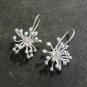 FINE SILVER EARRINGS NO STONE CRAFT VINTAGE DANGLES 3g COTTON BLOOM #REE47