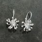 FINE SILVER EARRINGS NO STONE CRAFT VINTAGE DANGLES 3g COTTON BLOOM #REE47
