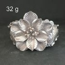 FINE SILVER BRACELET BANGLE CRAFT CUFF VINTAGE AFFORDABLE LUXUARY FLOWER #RE10