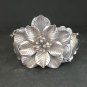FINE SILVER BRACELET BANGLE CRAFT CUFF VINTAGE AFFORDABLE LUXUARY FLOWER #RE10