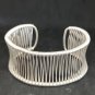 FINE SILVER BRACELET BANGLE CRAFT CUFF MINIMAL FASHION LINE #RE15