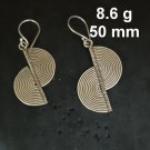 FINE SILVER EARRINGS SPIRAL HALF CIRCLE TWIST NER104