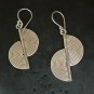 FINE SILVER EARRINGS SPIRAL HALF CIRCLE TWIST NER104