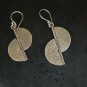 FINE SILVER EARRINGS SPIRAL HALF CIRCLE TWIST NER104