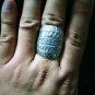 FINE SOLID SILVER RING ADJUSTABLE SIZE VINTAGE 12g CARVED TRIBE BAND #RR099