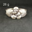 FINE SILVER BRACELET BANGLE CRAFT CUFF VINTAGE AFFORDABLE LUXUARY ROSE #RE11