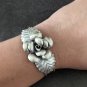 FINE SILVER BRACELET BANGLE CRAFT CUFF VINTAGE AFFORDABLE LUXUARY ROSE #RE11