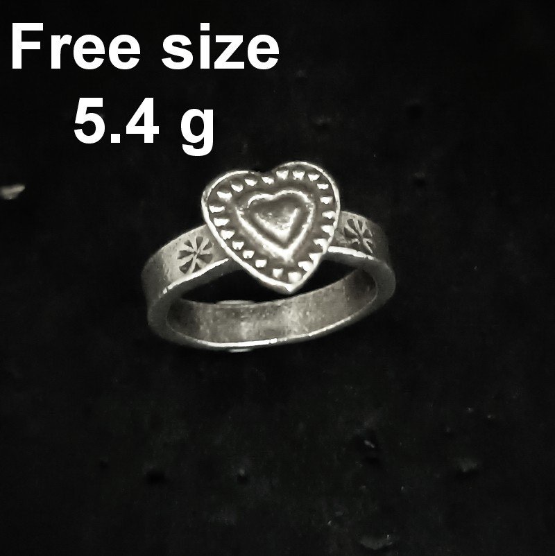 Fine Silver Rings craft Adjustable Free Size Charming mini Heart N68R11
