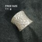 FINE SOLID SILVER RING FIXED SIZE VINTAGE 7g SHINING POLYGON BAND #RR083