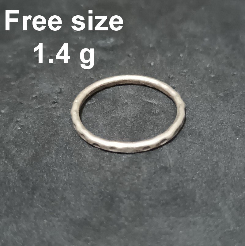 Fine Silver Rings craft Fixed Size Hammered bend band N68R13