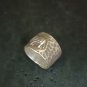 Fine Silver Rings craft Adjustable Free Size Vintage Elephant emboss N68R06