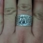Fine Silver Rings craft Adjustable Free Size Vintage Elephant emboss N68R06