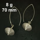 FINE SILVER EARRINGS LONG HOOK TOP SPINNER FILIGREE NER109
