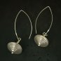 FINE SILVER EARRINGS LONG HOOK TOP SPINNER FILIGREE NER109
