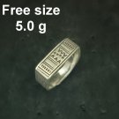 Fine Silver Rings craft Adjustable Free Size Vintage Stamp Graphic N68R05