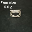 Fine Silver Rings craft Adjustable Free Size Vintage Timeless Hoops N68R01