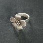 FINE SOLID SILVER RING FIXED SIZE VINTAGE 6g 3D FRANGIPANI BAND #RR087