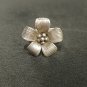 FINE SOLID SILVER RING FIXED SIZE VINTAGE 6g 3D FRANGIPANI BAND #RR087