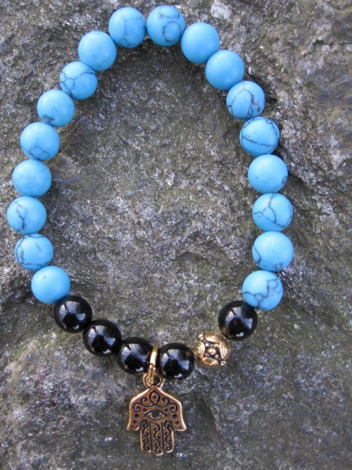 Hamsa hand stretch bead bracelet free shipping