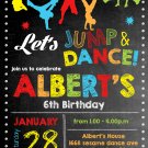 Jump And Dance Chalk O1 Birthday Invitation