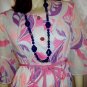 Vintage 60s 70's PSYCHEDELIC MOD Angel Sleeve Hippie Gown~XL