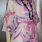 Vintage 60s 70's PSYCHEDELIC MOD Angel Sleeve Hippie Gown~XL