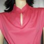 ELECTRO NEON PINK 70s GLAM Flirty Keyhole Top M.