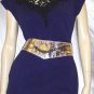 FLASHY 80s Electric Purple Lycra Wiggle MINI DRESS disco diva M