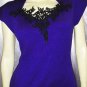 FLASHY 80s Electric Purple Lycra Wiggle MINI DRESS disco diva M