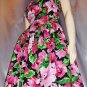 80s does 50s Springtime Flirty Floral Circle Skirt PARTY PROM Mini Dress SZ 7