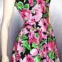 80s does 50s Springtime Flirty Floral Circle Skirt PARTY PROM Mini Dress SZ 7