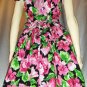 80s does 50s Springtime Flirty Floral Circle Skirt PARTY PROM Mini Dress SZ 7